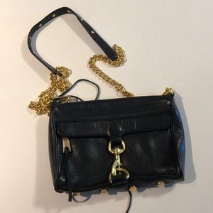 Rebecca Minkoff Mini MAC black leather with gold